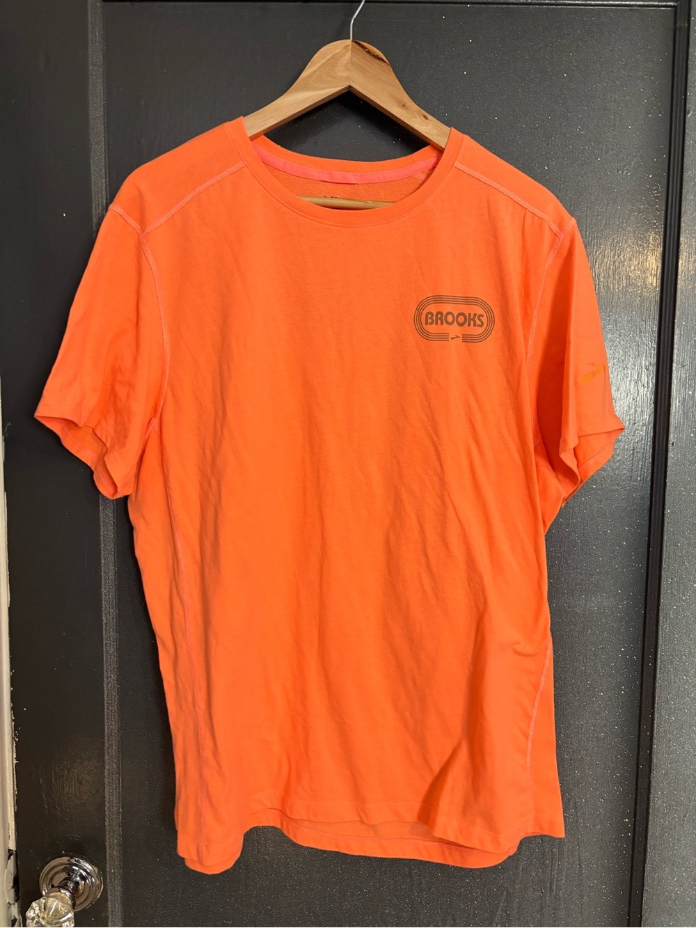Brooks Short Sleeve Crew Tee in Bright Orange